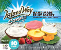 Island Way Hand Made Fruit Sorbet Variety Pack 10 ct