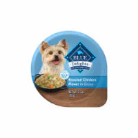 Blue Buffalo Delights Natural Roasted Chicken Flavor in Gravy Adult Small Breed Wet Dog Food Cup 3.5 oz