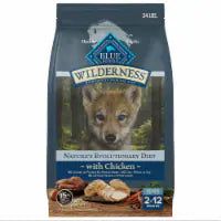 Blue Buffalo Wilderness High Protein Natural Chicken and Wholesome Grains Puppy Dry Dog Food 24 lb