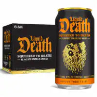 Liquid Death, Squeezed to Death, Orange-Flavored Sparkling Water 6 ct / 12 fl oz