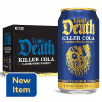 Liquid Death Killer Cola Soda-Flavored Sparkling Water Cans 6 ct / 12 fl oz