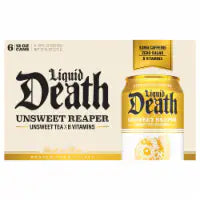 Liquid Death Unsweet Reaper Tea Cans 6 pk / 12 fl oz