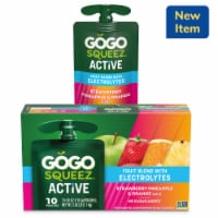 GoGo squeeZ Active Fruit Blend with Electrolytes, Strawberry Pineapple Orange 10 ct / 3.9 oz