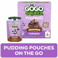 GoGo squeeZ PuddingZ On-the-Go Chocolate Pudding Snack Pouches 4 ct / 3 oz
