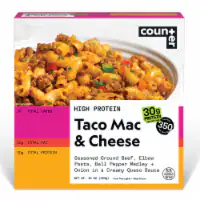 Counter High Protein Taco Mac & Cheese Individual Frozen Meal 10 oz