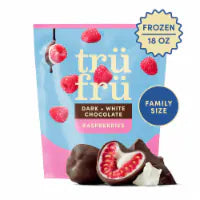 Tru Fru Frozen Raspberries in Dark & White Chocolate 18 oz