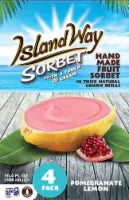 Island Way Sorbet Handmade Pomegranate Lemon Sorbet in its Natural Lemon Shell 4 ct / 10.4 fl oz