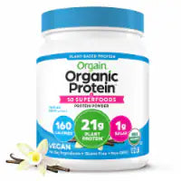 Orgain Organic Vegan 21g Protein + 50 Superfoods Powder, Vanilla Bean 1.12 LB
