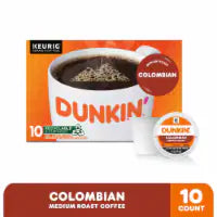 Dunkin’ Colombian Medium Roast Coffee, K-Cup Pods 10 count
