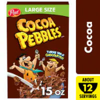 Cocoa Pebbles Chocolate Large Size Cereal 15 oz
