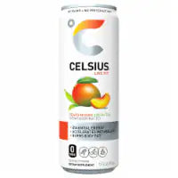 Celsius Peach Mango Green Tea Energy Drink Can 12 fl oz