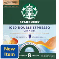Starbucks by Nespresso Vertuo Pods Iced Double Espresso Caramel Flavored Roast Coffee 100% Arabica 8 x 2.82 OZ