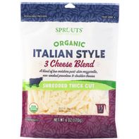 Sprouts Organic Italian Style Shredded Thick Cut 3 Cheese Blend 6 oz
