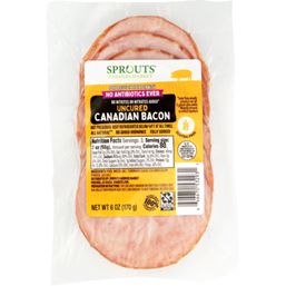 Sprouts Uncured Canadian Bacon No Antibiotics Ever 6 oz