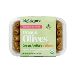 Big Picture Foods Organic Green Amfissa Pitted Olives 8 oz