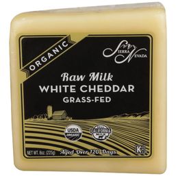Sierra Nevada Cheese Organic Raw Milk Grass-Fed White Cheddar Cheese 8 oz