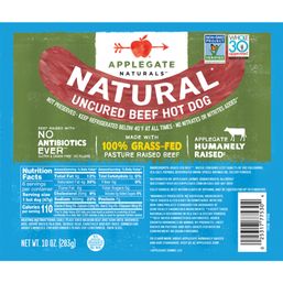 Applegate Natural Uncured Beef Hot Dogs 10 oz