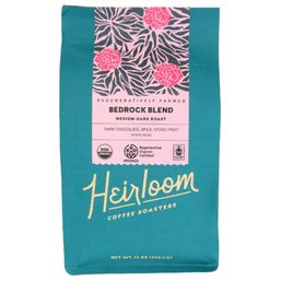 Heirloom Coffee Roasters Organic Bedrock Blend Medium-Dark Roast Whole Bean Coffee 12 oz