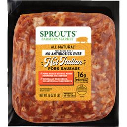 Sprouts Hot Italian Pork Sausage No Antibiotics Ever 16 oz