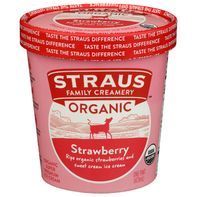 Straus Organic Strawberry Ice Cream 1 pt