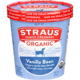 Straus Organic Vanilla Bean Ice Cream 473 ml