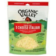 Organic Valley Organic 3 Cheese Italian Blend Thick Cut Shredded 3 Cheese 6 ounces