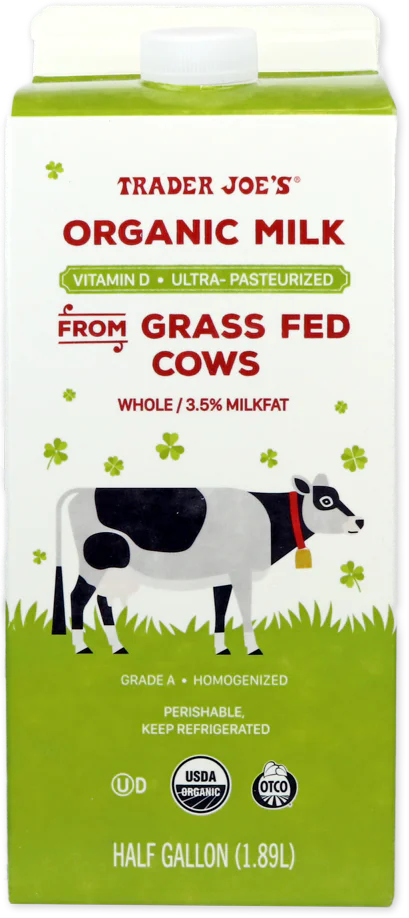 Organic Whole Milk from Grass Fed Cows 64 Fl Oz