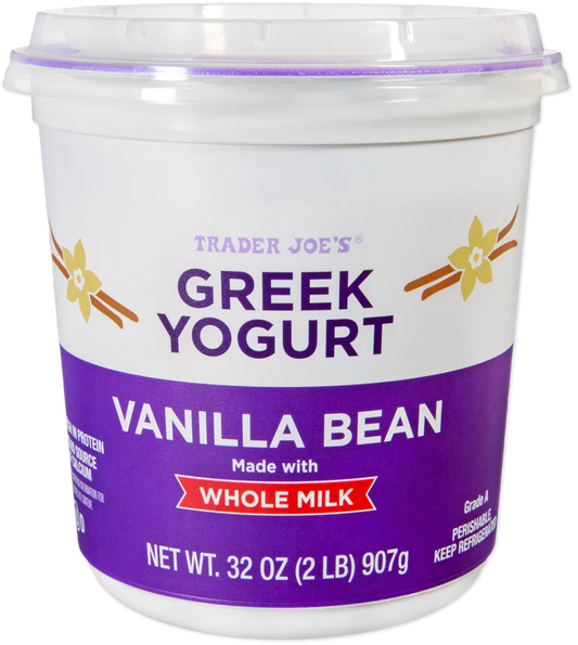 Vanilla Bean Whole Milk Greek Yogurt 32 Oz