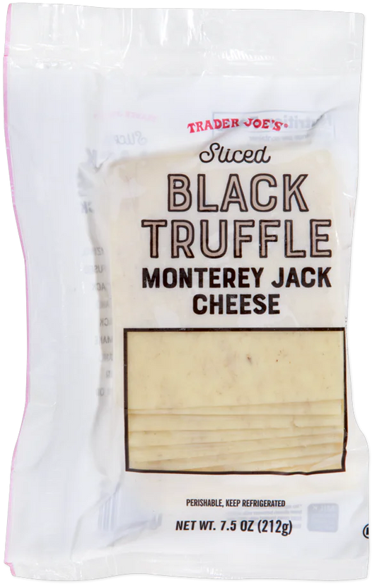 Sliced Black Truffle Monterey Jack Cheese 7.5 Oz