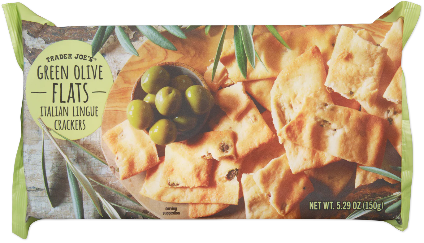 Green Olive Flats Italian Lingue Crackers 5.29 Oz